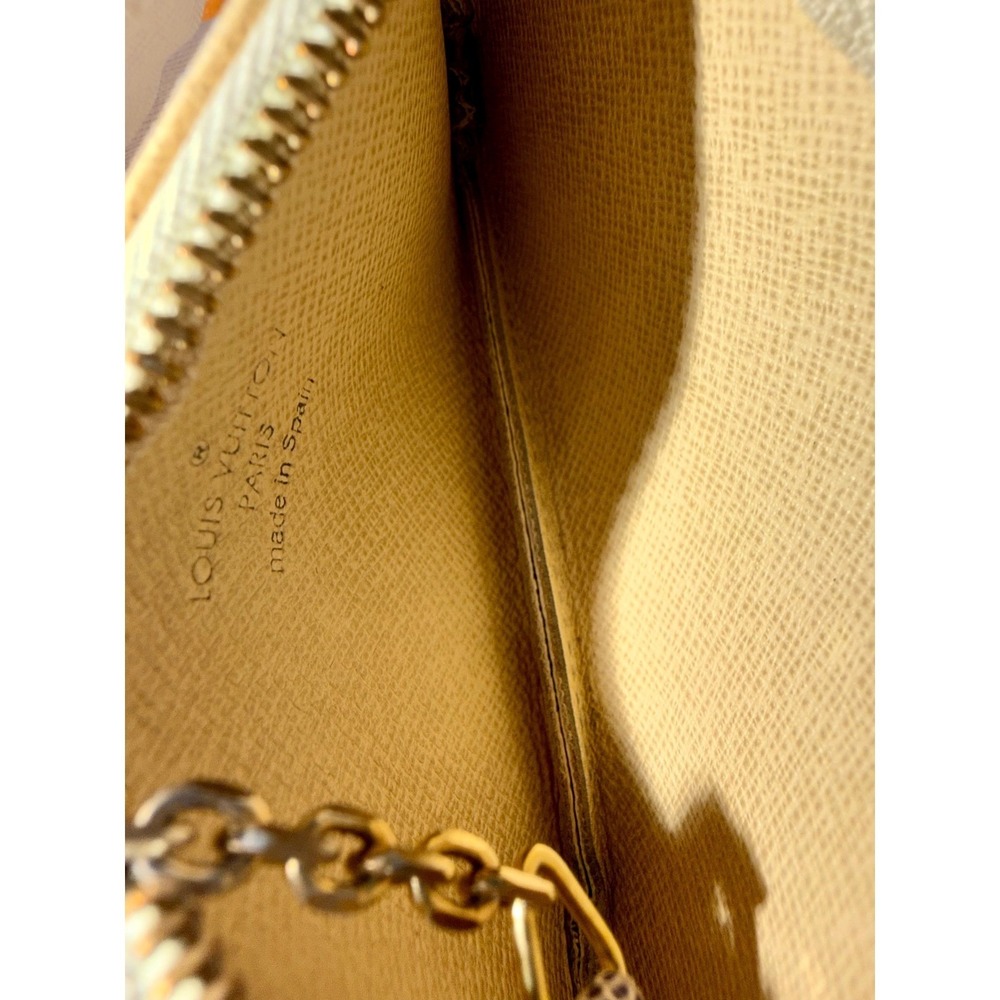 Louis Vuitton Damier Azur Canvas Key Pouch Coin Purse Chain Charm Holder - Picture 5 of 12
